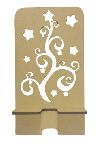 Base Soporte Porta Celular Diseño Navideño Mdf 3mm