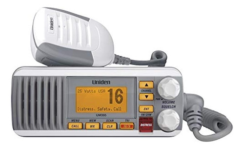 Uniden Um385 Radio Vhf Marina De Montaje Fijo De 25 Vatios, 