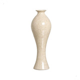 Vaso Decorativo De Cerâmica Para Mesa  Bege Petra 41x15 Cm