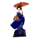 Elegante Muñeca Geisha Con Kimono Tradicional Estilo A