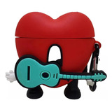 Estuche Protector Para AirPods 1 Y 2 Corazon Badbunny Guitar