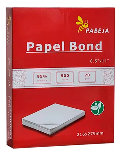 Caja Papel Bond Con 10 Paquetes De 500 Hojas, Tamaño Carta