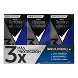 Antitranspirante En Crema Rexona Clinical Classic Men 3 Pzs