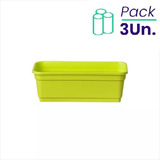 Pack X3u Maceta Plástica Macetero Babilonia Bebé Jardinería Color Verde Claro