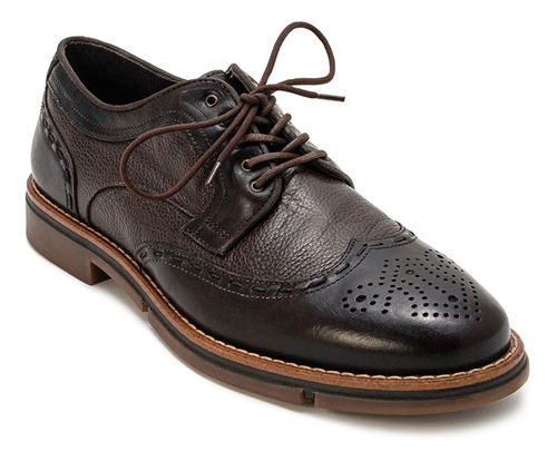 Zapato Caballero Casual 1304 Café Bostoniano De Piel