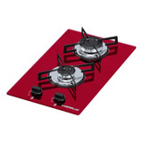 Estufa De Gas Con 2 Quemadores, Mesa De Vidrio Rojo Glp De Bivolt