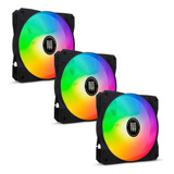 Kit 3 Cooler Fan Led Rgb 120mm Ventoinha Para Gabinete Cpu 