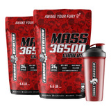 2x Hipercalórico Mass 36500 Gainers - 3kg Zero Soja + Shaker