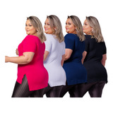 Kit Com 4 Camisa Feminina Academia Tapa Bumbum Gg Plus Size