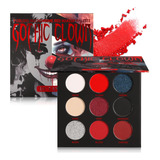 Afflano Paleta De Sombras De Ojos Negra Y Roja, Maquillaje D