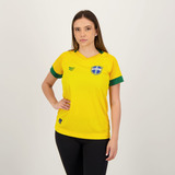 Camisa Super Bolla Copa Diamante Brasil Amarela Feminina