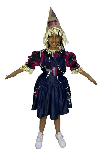 Disfraz Espantapájaros De Paja Para Niña Halloween