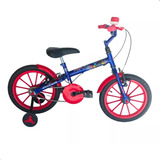 Bicicleta Infantil Aro 16 Passeio Com Cores Variadas Cor Azul/vermelho