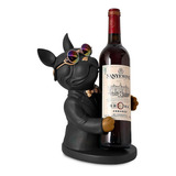 Estátua Decoração Decorativa Cachorro Bulldog Garrafa Vinho