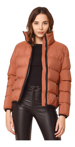 Campera Corta Puffer Inflable Simil Pluma Mujer Nueva Nofret