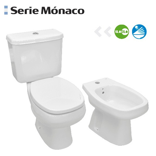 Juego De Baño Roca Monaco  + Asiento Amortiguado Cs9142