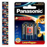 36 Pilhas Alcalinas Premium Aaa 3a Palito Panasonic 6 Cart