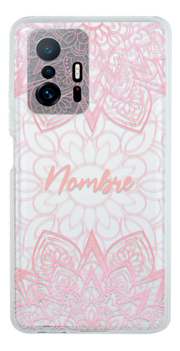 Funda Para Xiaomi Mandala Rosa Personalizada Tu Nombre