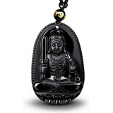 Collar Piedra Obsidiana Buda Meditacion Chakras Mujer Hombre