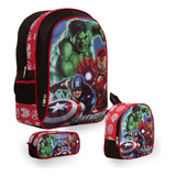 Kit Mochila Infantil Costas Vingadores + Lancheira Térmica