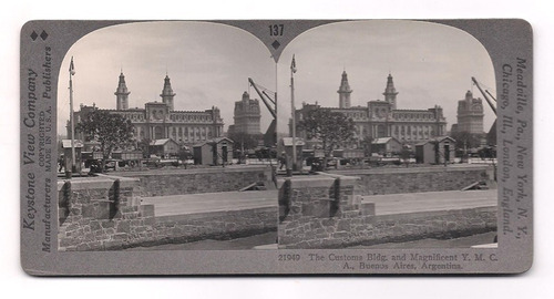 Foto Estereoscopica Stereo Antigua Aduana Buenos Aires B15