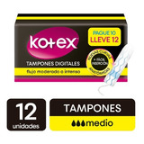 Tampones Kotex Digital Flujo Moderado X 12und