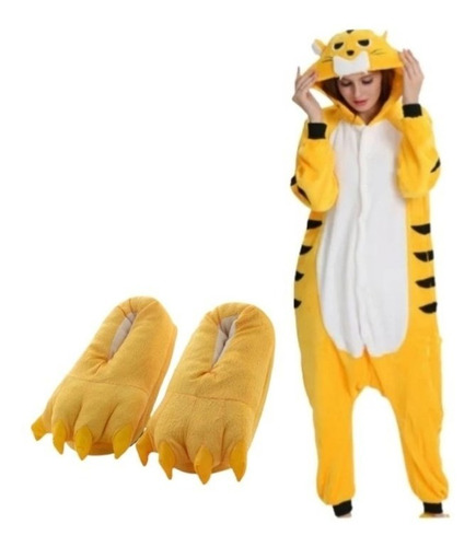 Pijama Y Disfraz Tigre Enteritos Kigurumi Polar Mas Garras