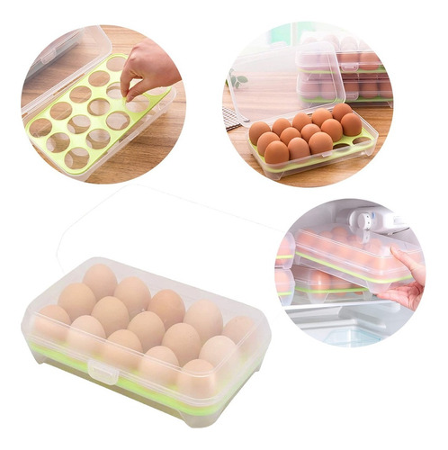 Porta Huevos Huevera Plástica Contenedor Organizador Cocina