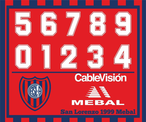 Vectores, Numeros. Camisetas San Lorenzo 1999 Mebal.