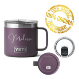 Taza Yeti Térmica Rambler 14 Oz Con Tapa - Grabado Láser Color Morado