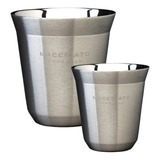 Pocillo Macchiato Set De 2 Tazas De 80ml Plateado