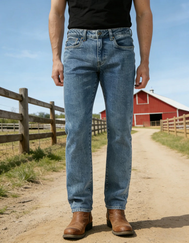 Jeans Vaqueros Casuales De Corte Recto Para Hombres