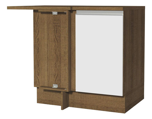 Mueble Cocina Esquinero Madesa Glamy 1 Puerta Marron/blanco