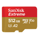 Memoria Micro Sd 512gb Sandisk Extreme 4k U3 160mb/s C/adapt