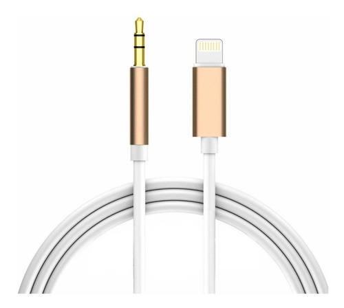 Cable Audio Auxiliar P/ iPhone Miniplug Macho 3.5mm Stereo Color Blanco