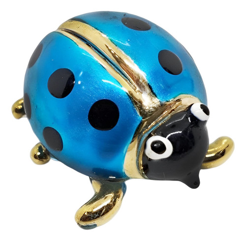 Witnystore 1  Long Gold Gold Metallic Glass Ladybug Figurine