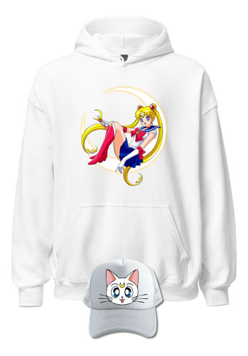 Buzo Sailor Moon Saco Capota Hoodie Obsequio Gorra X