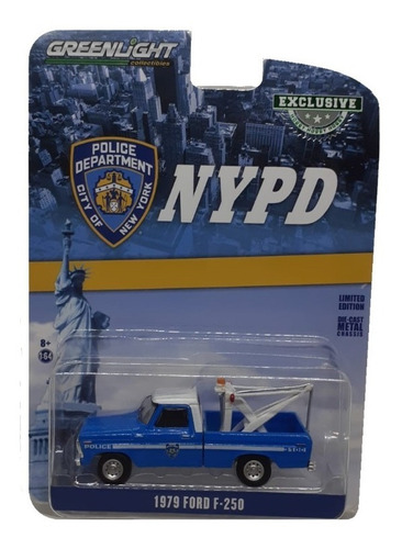 Greenlight 1979 Ford F-250 Grua Nypd Policia New York 1:64 Color Azul