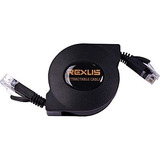 Cable Rj45 Ethernet Rexus Rectráctil De 6.6 Pies -negro
