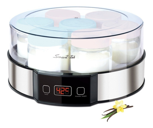 Yogurtera Smart-tek Ym750 Digital 7 Recip Vidrio 1,2 Litros Color Plateado 220v