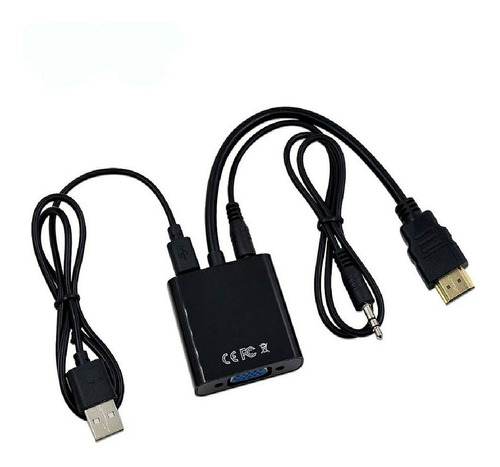 Cable Adaptador Hdmi A Vga + Cable 3.5mm Usb Ps4 Xbox Ps3