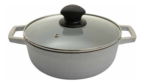 Caldero Olla Imusa 22 Cm Aluminio Fundido Con Tapa De Vidrio