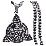 Collar Nudo Celta Vikingo Amor Luna Runas De Odin Acero Inox