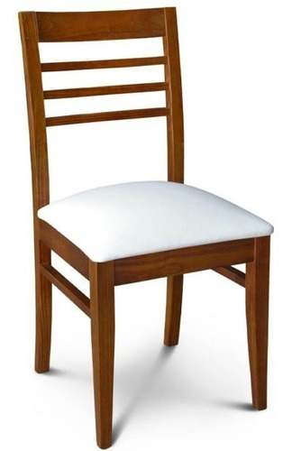 Silla De Madera Patria Konci Caoba Asiento Tapizado Ecocuero