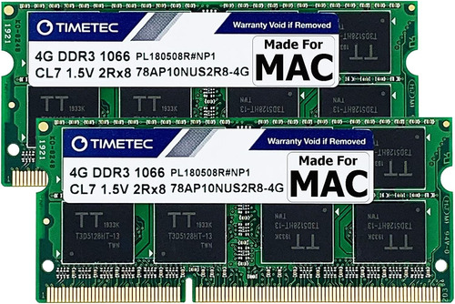 Memoria Ram Timetec 8gb Kit(2x4gb) P/ Apple Ddr3 1066mhz