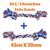 Kit Brinquedos Cachorro  Mordedor Dental Bone Corda Grande