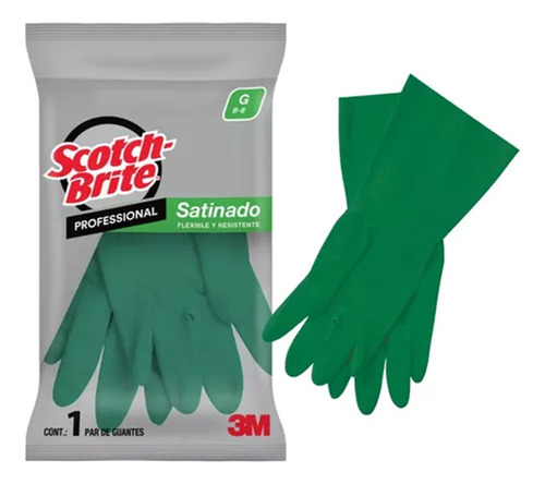 3m Scotchbrite Guante Satinado Verde Grande C/24 Pz