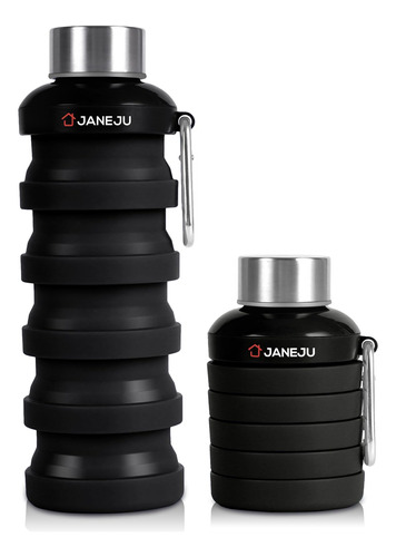 Janeju - Botella De Agua Plegable De 17 Onzas, Sin Bpa, Reut