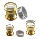 Carimbo Dourado P/ Unha Silicone Grande Transparente