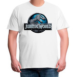Camiseta Plus Size Jurassic Park Dinossauro Dino Azulado